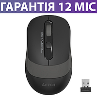 Безпровідна мишка A4Tech Fstyler FG10S чорно-сіра, тиха/безшумна, миша для ПК и ноутбука