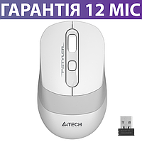 Беспроводная мышка A4Tech Fstyler FG10S белая, тихая/бесшумная, мышь для ПК и ноутбука