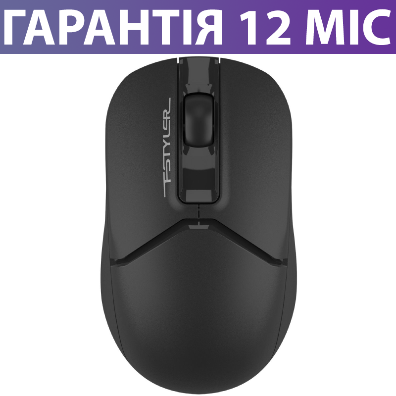 Безпровідна мишка A4Tech Fstyler FG12S матова чорна, тиха/безшумна, миша для ПК и ноутбука