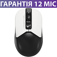 Безпровідна мишка A4Tech Fstyler FG12S чорно-біла, тиха/безшумна, миша для ПК и ноутбука