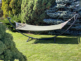 Монотонний гамак з планкою WISH зелений двомісний XXL 200х150 WCG Planetsport