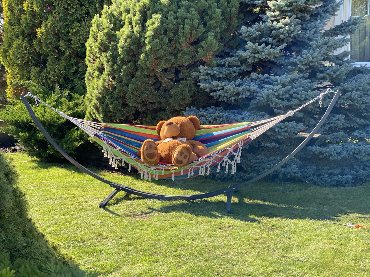 Одномісний гамак BALI XL веселка 200х100 WCG Planetsport, фото 1