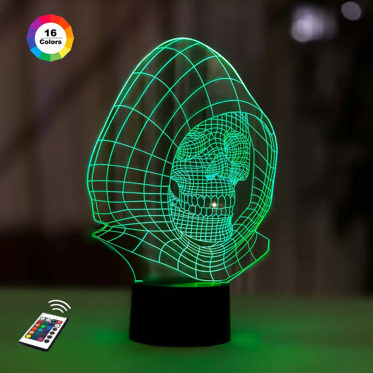 3D світильник нічник з пультом "Череп 9" 3DTOYSLAMP