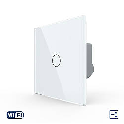 Розумний сенсорний Wi-Fi прохідний вимикач 1 сенсор Livolo біле скло (VL-C7FC1SNY-2G-WP)