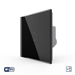 Розумний сенсорний Wi-Fi прохідний вимикач 1 сенсор Livolo чорний скло (VL-C7FC1SNY-2G-BP)