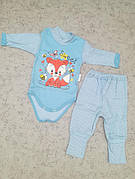 Детский костюм для новорожденного: боди, штанишки-ползунки  - 62, 68, 74, 80 см ( 20-26  размер)