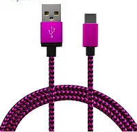 Кабель Type C шнур тайп си зарядка USB C - USB, розовый