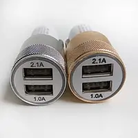 Автозаряджання для телефона 2 USB з підсвіткою, заряджання для телефона в авто, автозарядне