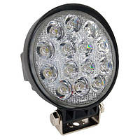 LED фара 42W (14 x 3W) spot 10-30V, 6000K круглая