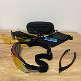 Тактические военные очки co сменными линзами, очки для стрельбы, армейские очки антиблик, желтая линза, фото 5