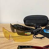 Тактические военные очки co сменными линзами, очки для стрельбы, армейские очки антиблик, желтая линза, фото 3