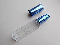 20 - 22 мл Треугольный флакон, бутылка, атомайзер стеклянный, прозрачный в комплекте с распылителем, спреем