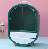 Органайзер для косметики/шкафчик 3 розділі Зелений W-18 кейс