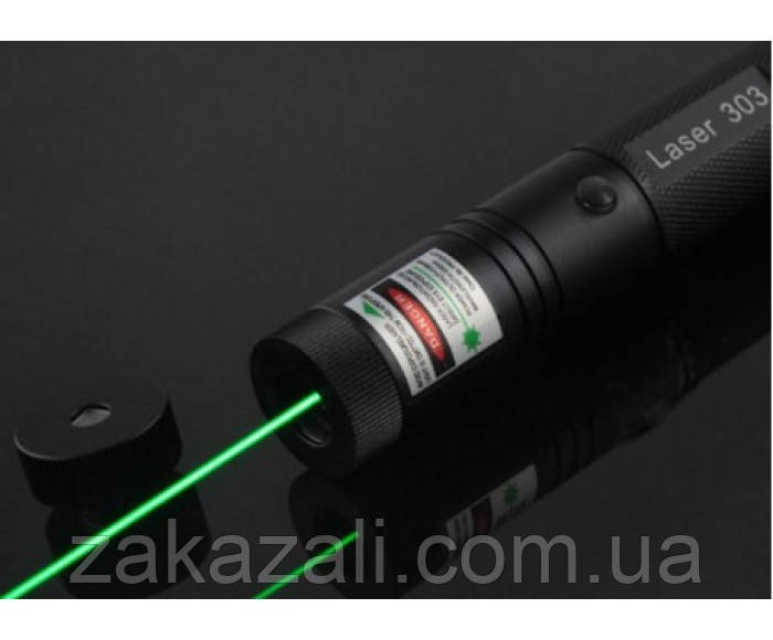 Лазерна указка з насадкою, зелений лазер, Laser 303 green Festival потужна лазерна указка, фото 1