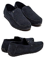 Чоловічі шкіряні літні кеди Legges Navy blue перфорація, туфлі сині, кеди повсякденні. Чоловіче взуття