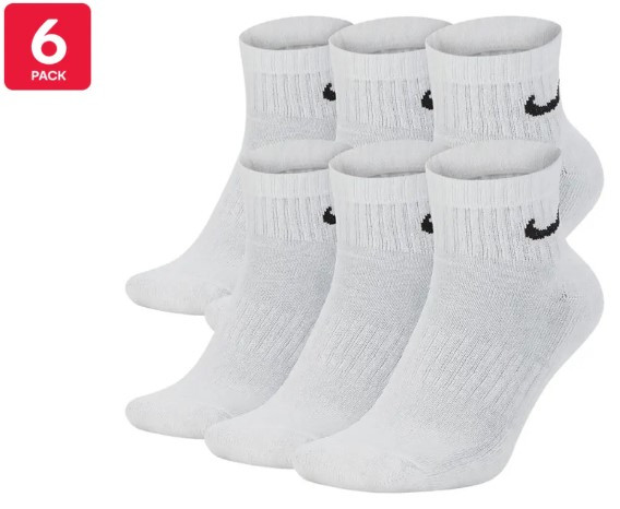 Шкарпетки спортивні Nike Everyday Cushioned Socks 6 пар білі (SX7669-100)