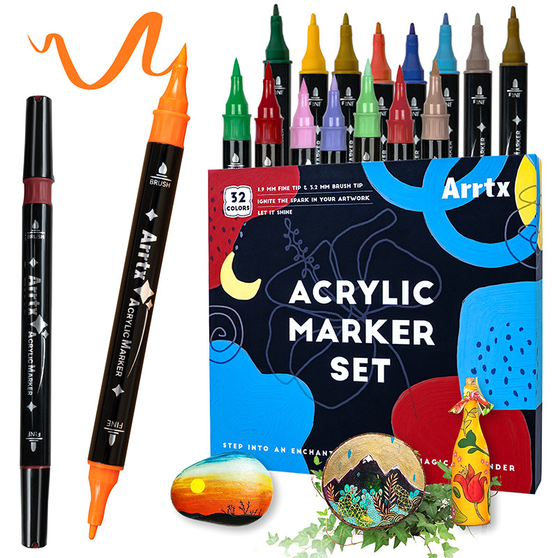 Купить Акрилові маркери Arrtx AACM-03-32 32 кольора, цена 1499 ₴ — Prom ...