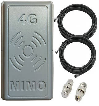 Комплект MIMO 4G/3G/GSM антена Планшет R-NET 900/1800/2600 МГц 34 dBi (SMA, 2*10 м RG-6)