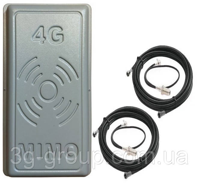 Комплект MIMO 4G/3G/GSM антена Планшет R-NET 900/1800/2600 МГц 34 dBi (ts9/crc9, 2*10 м RG-58U)