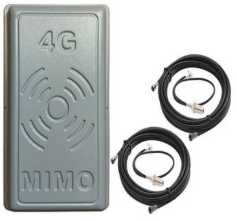 Комплект MIMO 4G/3G/GSM антена Планшет R-NET 900/1800/2600 МГц 34 dBi (ts9/crc9, 2*10 м RG-6)