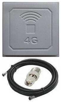 Широкополосная 4G/3G/GSM антенна R-NET 900-2600 МГц 17 dBi + 10м кабеля RG-6 + переходник