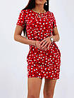 Леопардове літнє плаття в горошок 220 (42-44,44-46,46-48) (квіта: червоний, синій, бежевий)СП, фото 5