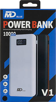 УМБ MDBlue Power Bank 10000mAh 2.1A black/white №V1/Breidon/