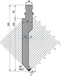 Пуансон P.300.86.H (500мм.)