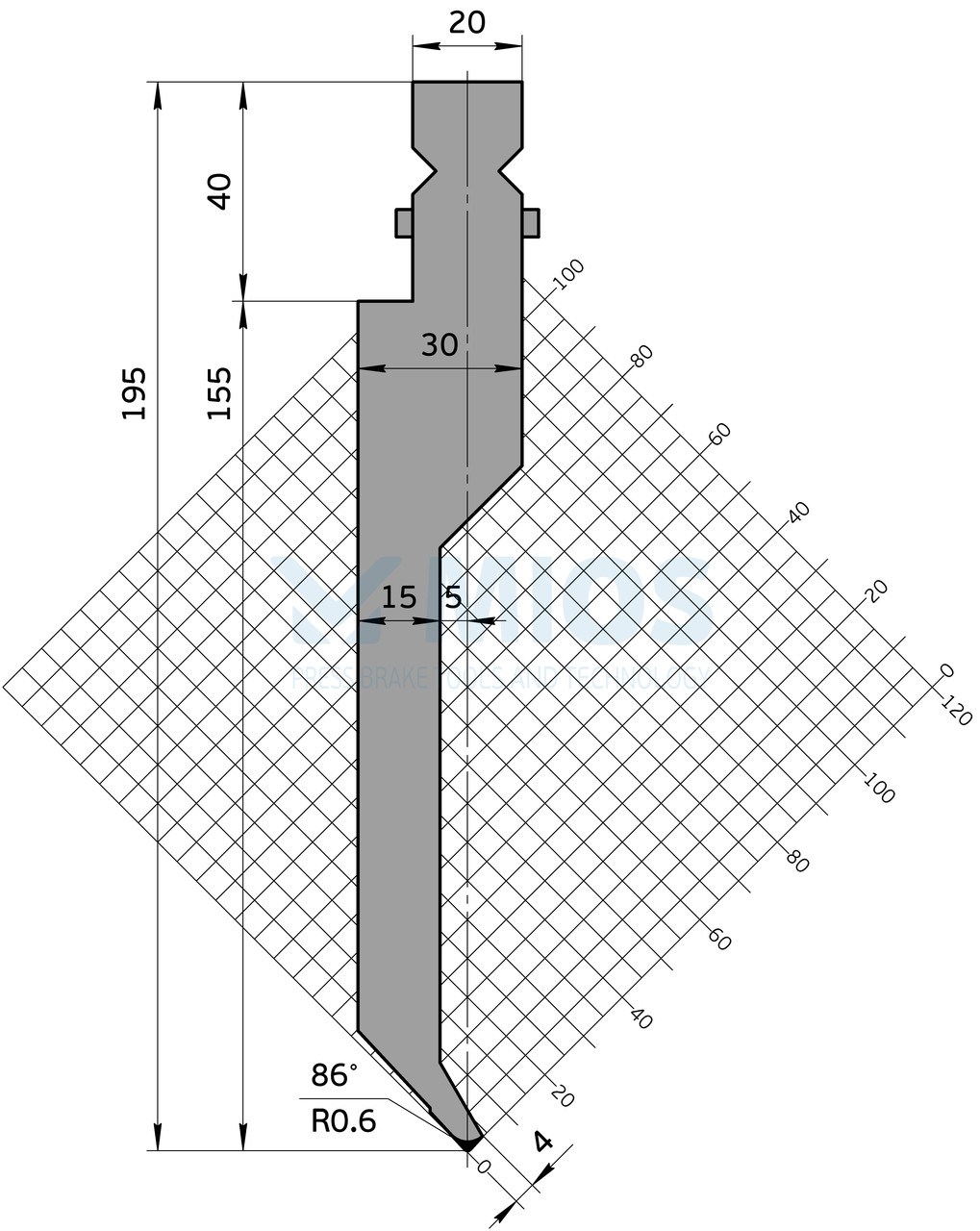 Пуансон P.301.86.H (500мм.)