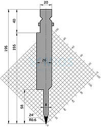 Пуансон P.306.24.H (500мм.)