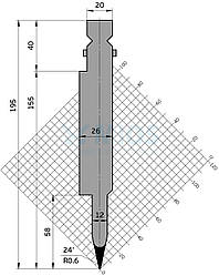 Пуансон P.310.24.H (500мм.)