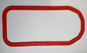 Прокладка масляного картера ВАЗ 1117-19 Калина, 2108-099, 2110-12 (піддону) з шайбами, силікон червоний
