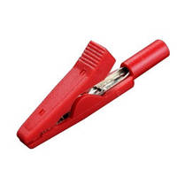 Затискач "крокодил" на щуп мультиметра 2мм пластик (червоний)