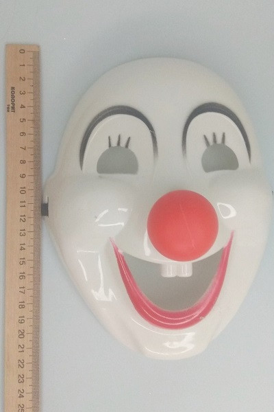 Маска Клоун с красным носом, маска веселый клоун - фото 3 - id-p1609936656