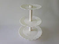 Підставка для торта 3 х ярусна Стійка пластикова для капкейків D 20/24/29 cm H 40 cm IKA SHOP
