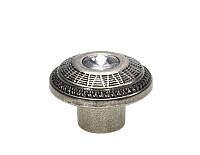 Ручка кнопка с кристаллом SIR2028-41ZN31JE4 старое серебро Ø 41 мм
