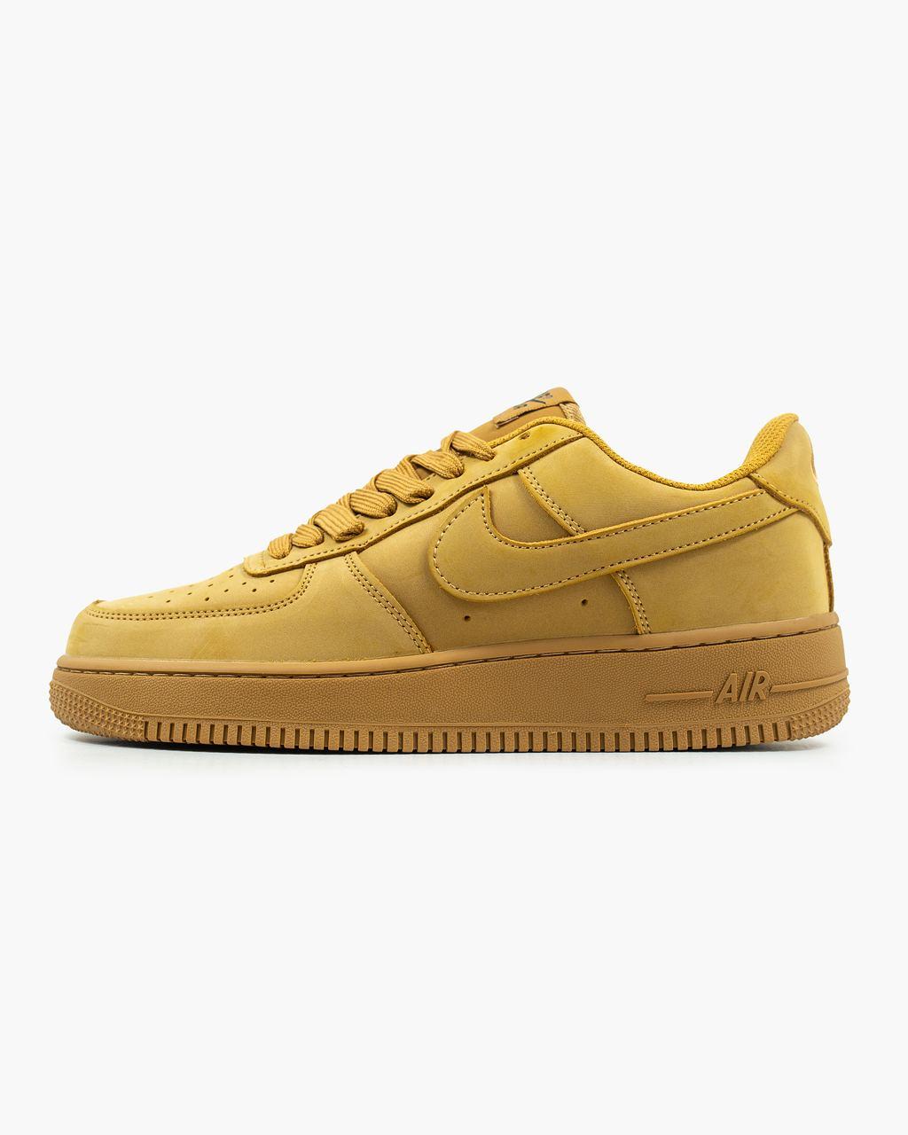 Чоловічі кросівки Nike Air Force 1 Biege бежеві найк аїр форс демісезонні нубук повсякденні