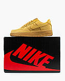 Чоловічі кросівки Nike Air Force 1 Biege бежеві найк аїр форс демісезонні нубук повсякденні, фото 6