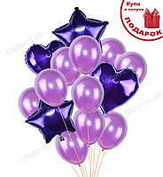 Воздушные шарики "Mix violet" набор 14 шт., металлик, качественный материал