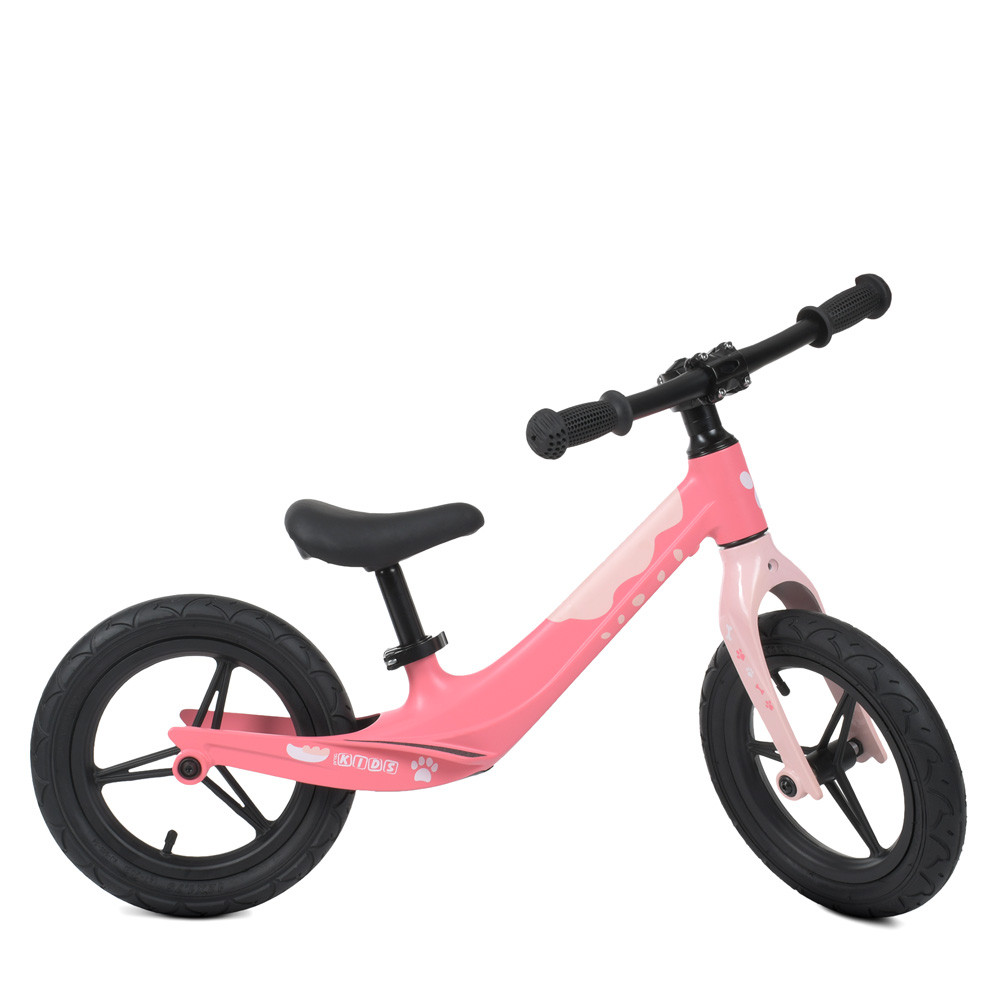 Біговел-велобіг дитячий PROFI KIDS 12 дюймів LMG1255-5 магнієва рама та вилка, надувні колеса, рожевий