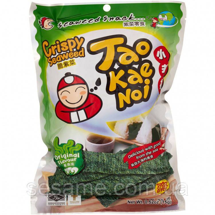 Корейський снек з хрумких водоростей Tao Kae Noi 15г
