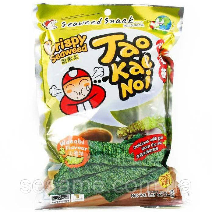 Снек з хрустких водоростей Tao Kae Noi з васабі 15г