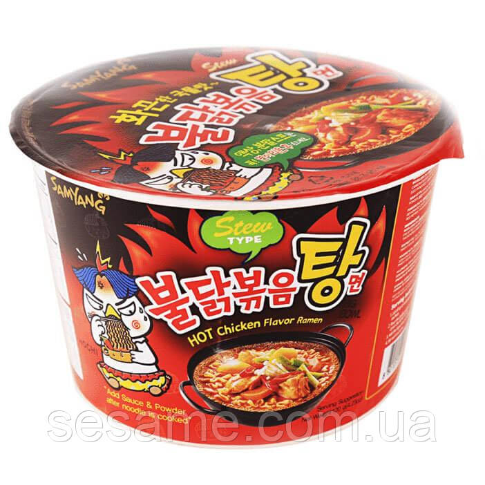 Суп рамьон дуже гострий Бульдак зі смаком тушкованою курки в мисці Samyang 120г
