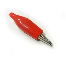 Затискач типу "крокодил" MINI 27 мм, в ізоляції (червоний)