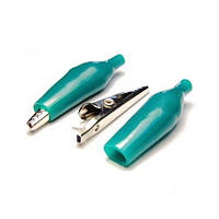 Затискач типу "крокодил" MINI 27 мм, в ізоляції (зелений)