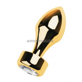 Анальна пробка Metal By Toyfa з кристалом кольору алмаз