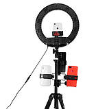 Кільцева лампа для блогера Beike QZSD Q6, 33 см (Чорний), фото 2