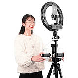 Кільцева лампа для блогера Beike QZSD Q6, 33 см (Чорний), фото 4