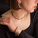 Комплект, Чокер, браслет і сережки-цвяшки, рідин, фото 2