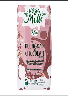 Напій рослинний мультизлаковий безлактозний з шоколадом 250мл VegaMilk